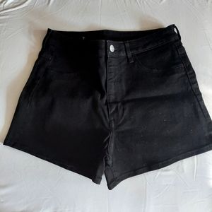 Black denim stretch shorts, size 10 (juniors)